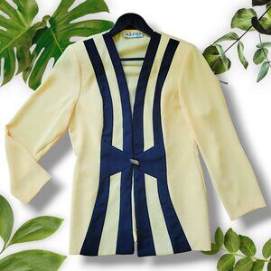 Vintage Yellow Blazer + Tank set, sz Small